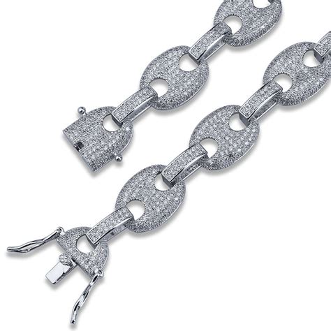 gucci iced out chain|gucci link to love bracelet.